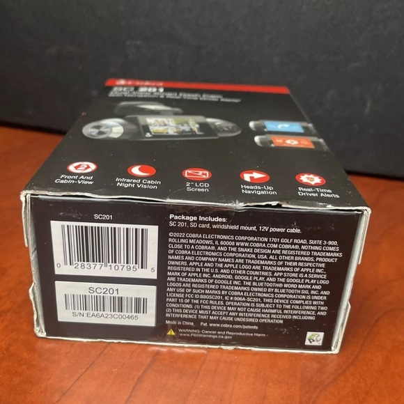 Cobra-SC 201 Dual-View Smart Dash Cam with Built-In Cabin View Brand New - Picture 3 of 15